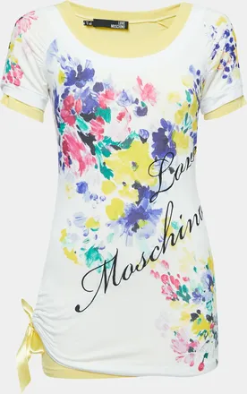 Love Moschino Multicolor Floral Print Knit Inlay T-Shirt