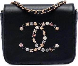 Chanel Pre-owned Vintage Studded Charms Crossbody Bag - Dames - Vintage Schoudertas - Zwart - ONE Size - Leer - Vintage