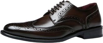 Generic Mens Genuine Leather Brogue Shoes Gentleman Style Dress Shoes Classic Wedding Oxfords Business Formal Shoes for Men(Dark Brown,10.5)