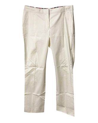 Ferragamo White Trousers in White Silk
