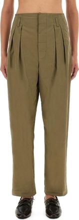 Moschino Olive Tailored Pleated Pants