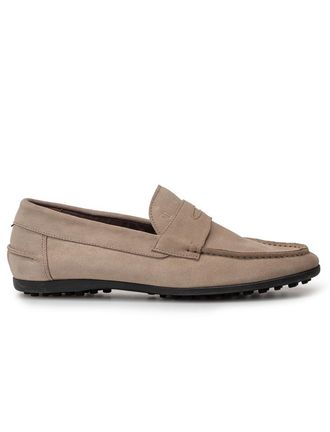 Floris Van Bommel Suede Van Bommel loafer lichtbruin met zwarte zool