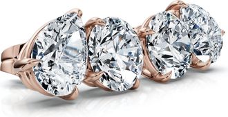 Pompeii3 1 1/3Ct Pear and Round Toi et Moi Diamond Earrings 14k Gold Lab Grown