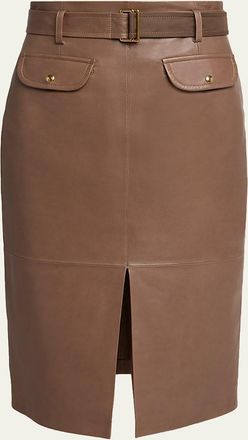 Moncler Leather Pencil Skirt