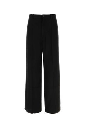 Balenciaga Black Twill Wide Leg Pant