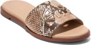 Cole Haan Flynn Logo Slide Sandal in Dune Snake Print Leather at Nordstrom Rack, Size 6.5