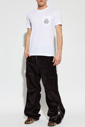 Dolce & Gabbana T-shirt With Embroidered Logo, Mens, White