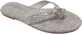 Bebe Python Embossed Thong Sandal in Metallic Silver at Nordstrom Rack, Size 6
