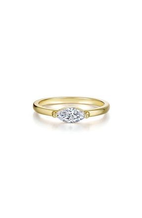 Lafonn Classic Sola East/West Marquise Simulated Diamond Ring in Gold at Nordstrom, Size 8