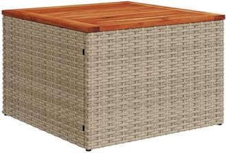 vidaXL Mesa De Jard&iacute;n Rat&aacute;n Sint&eacute;tico Madera Acacia Beige 55x55x37 Cm Vidaxl