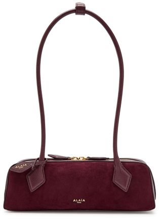 Alaia Le Teckle Small Leather and Suede Shoulder bag - Burgundy - One Size