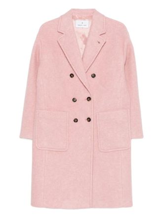 Manuel Ritz notched-lapel double-breasted coat - women - Wool/Acrylic/Mohair/Polyester - 44 - Pink