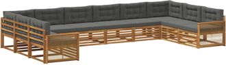 vidaXL Juegos De Sof&aacute;s 10 Uds. Madera De Acacia S&oacute;lida Vidaxl