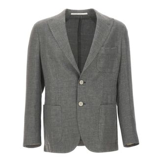 Eleventy Linen-Wool-Silk Blazer - male - Eleventy - Blazers - Gray - XL - Suits