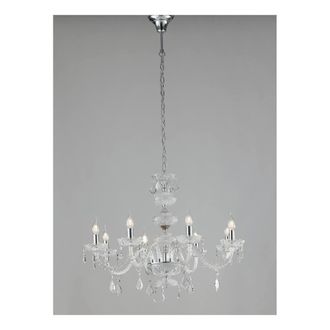 Netlighting INCANTO 8 Light Chandeliers Chrome Crystal 83x79cm in Silver | Size: 83x79 cm