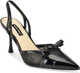 Nine West Padell Pointed Toe Slingback Pump in Black at Nordstrom, Size 10.5