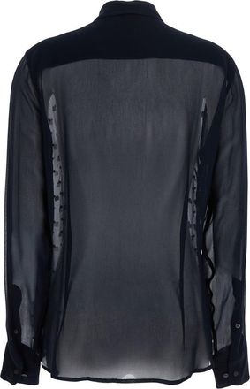 Dries Van Noten Womens Blue Shirt With Crystal Application Viscose Blouses