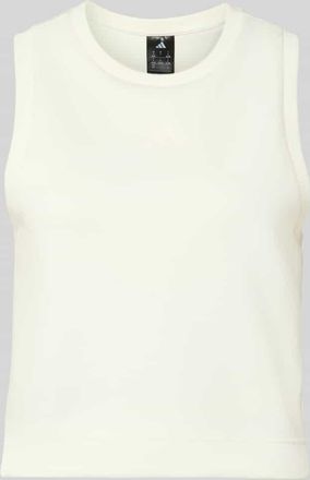 adidas Tanktop mit geripptem Rundhalsausschnitt in Offwhite, Gr&ouml;&szlig;e XL