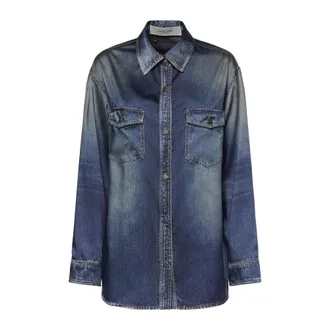 Golden Goose Oversized Denim Shirt - female - Golden Goose - Shirts - Blue - XS - Blouses & Shirts