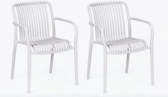 Far kit 2 sedie polipropilene cucina ristorante sedia interno esterno bianco 665 ni