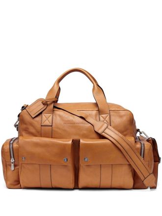 Brunello Cucinelli patch-pocket leather holdall - men - Calf Leather - OS - Brown