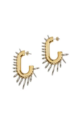 Paco Rabanne Gold/Silver Punk XL Link Earrings