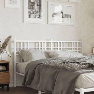 Berkfield Home Metal Headboard White 160cm