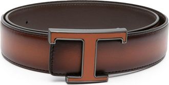 Tod's T Timeless reversible leather belt - men - Calf Leather - 110 - Brown