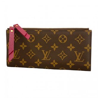Louis Vuitton Brown Fuchsia Long Wallet (Bi-Fold) (Pre-Owned)