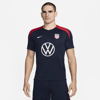 Nike USMNT Strike Nike Mens Dri-FIT Soccer Short-Sleeve Knit Top in Blue | FJ2927-452