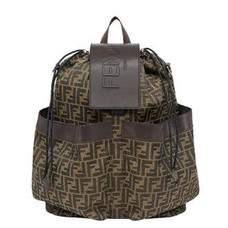 Fendi Strike Large FF Logo Jacquard Backpack