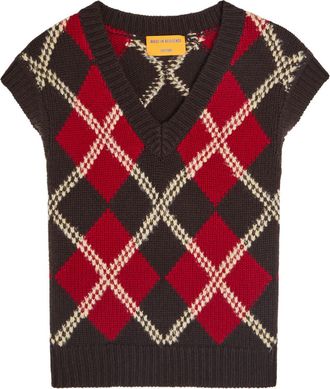 Guest In Residence Argyle Checked Wool and Cashmere-blend Vest - Stripe - S (UK8-10 / S)
