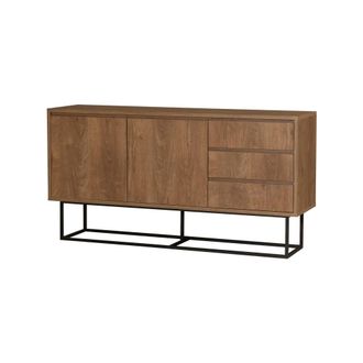 Dmora Consola efecto madera nogal, negro 140x36 h72 cm