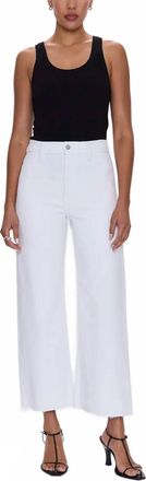Pistola Denim Penny Crop High Waist Raw Hem Wide Leg Jeans In Blizzard