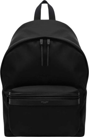 Saint Laurent City Rugzak - Heren - Rugzakken - Zwart - ONE Size - Leer - Tassen