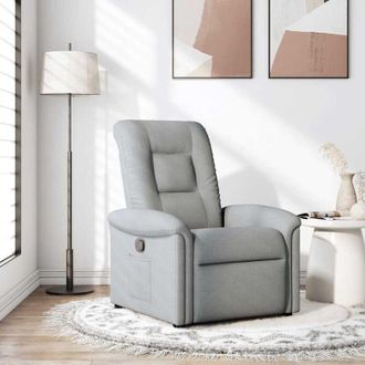 vidaXL Sill&oacute;n Reclinable De Tela Gris Claro Vidaxl