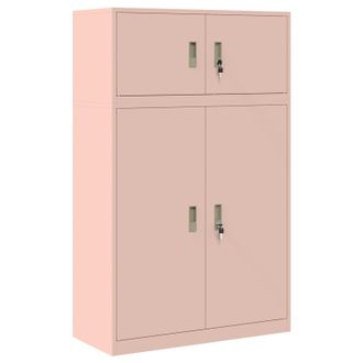 vidaXL Armario De Almacenamiento 2 Uds. Rosa 90 X 40 X 145 Cm Acero Vidaxl