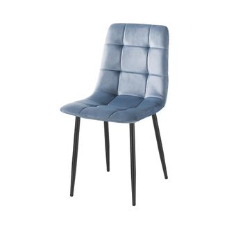 Oresteluchetta Juego De 4 Sillas De Comedor Y Cocina De Terciopelo Con Efecto Acolchado Corf&ugrave; Stock - Azul