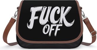 Generic Fuck Off Small Womens Crossbody Bags Shoulder Handbag with Adjustable Strap for Travel