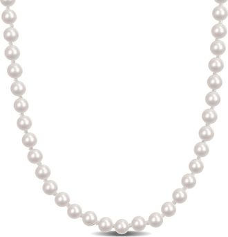 Delmar 5-5.5mm Cultured Freshwater Pearl Necklace in Metallic Silver at Nordstrom Rack