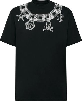 Philipp Plein T-Shirt Ronde Hals - Heren - T-shirts - Zwart - 3XL - Katoen - Tops