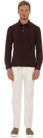 Ballantyne Cotton Piquet Long Sleeve Polo