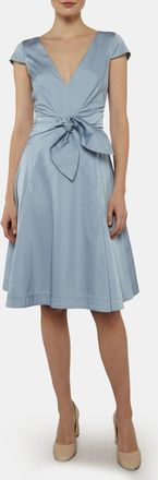 Roberto Cavalli Blue Satin A-Line Midi Dress