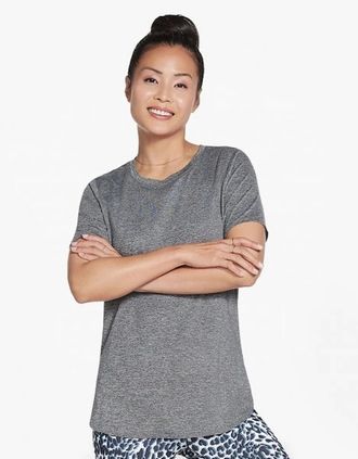 Skechers Womens Skechers W3TS303/BLK GO DRI ESSENTIAL TUNIC Womens T-Shirt Bold Black - Size: 12