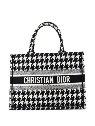 Dior Book Houndstooth Canvas Medium tote bag - women - Canvas - One Size - Black