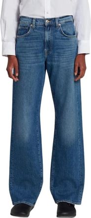 7 For All Mankind High Waist Straight Wide Jeans - Dames - Loose Fit Jeans - Blauw - W26 - Jeans