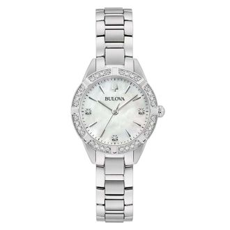 Bulova Sutton Petite Dames Zilveren Horloge 96R253