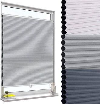 Woltu Tenda Plissettata A Nido DApe Tende Avvolgibili Oscurante Al Per Finestra Grigio 75x130 Cm - Woltu