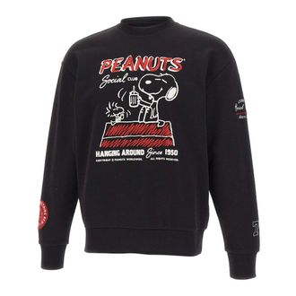 Iceberg Sweatshirts, male, Black, Size: M Peanuts Crewneck Sweatshirt