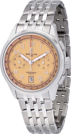 Breitling Pre-owned Breitling Premier B01 Chronograph 42 Automatic Chronometer Brown Dial Mens Watch AB0145331K1A1